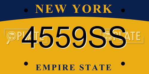 4559SS New York License Plate