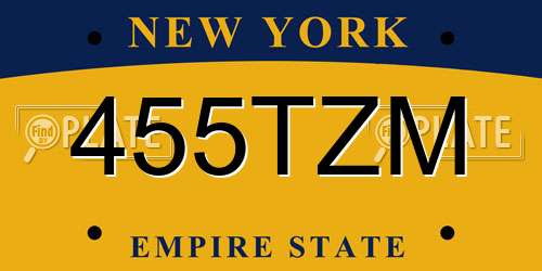 455TZM New York License Plate