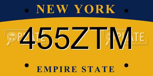 455ZTM New York License Plate