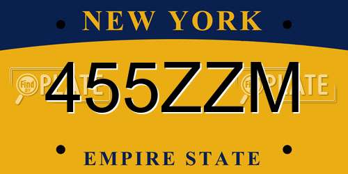 455ZZM New York License Plate