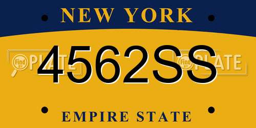 4562SS New York License Plate