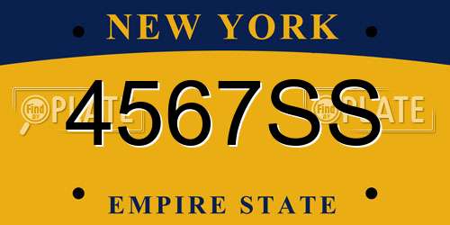 4567SS New York License Plate
