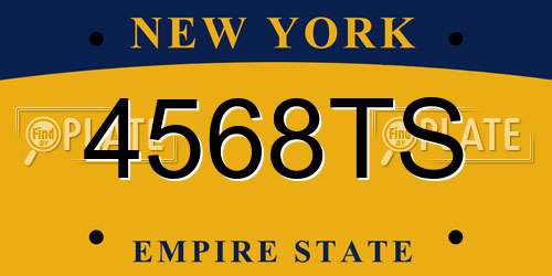 4568TS New York License Plate