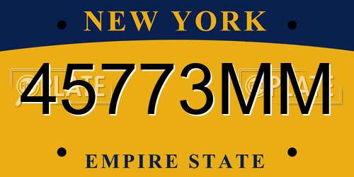 45773MM New York License Plate