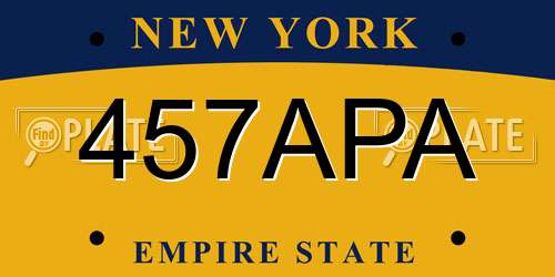 457APA New York License Plate