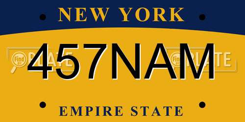 457NAM New York License Plate
