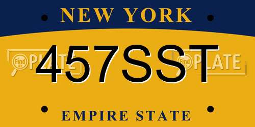 457SST New York License Plate