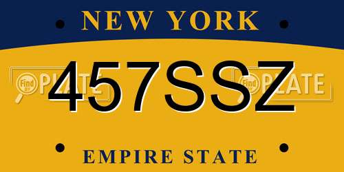 457SSZ New York License Plate