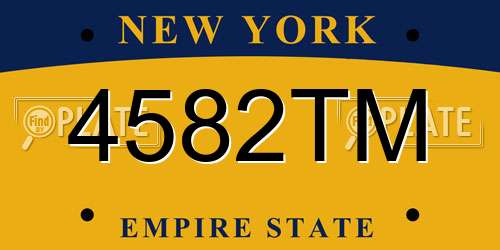 4582TM New York License Plate