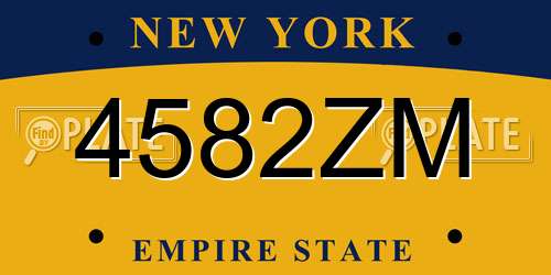 4582ZM New York License Plate
