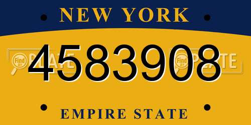 4583908 New York License Plate