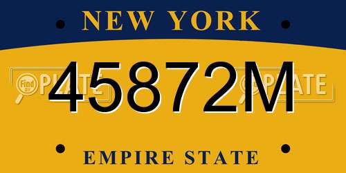 45872M New York License Plate
