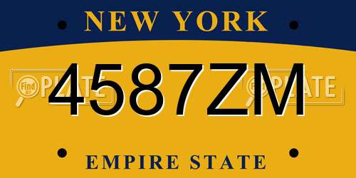 4587ZM New York License Plate