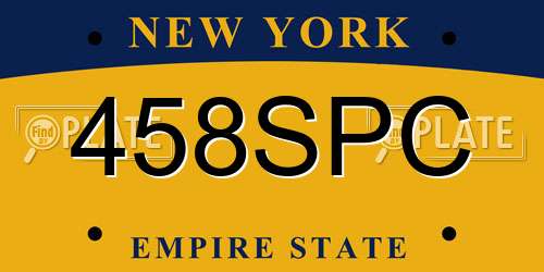 458SPC New York License Plate