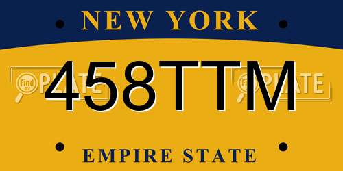 458TTM New York License Plate