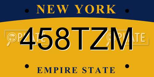 458TZM New York License Plate