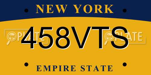 458VTS New York License Plate