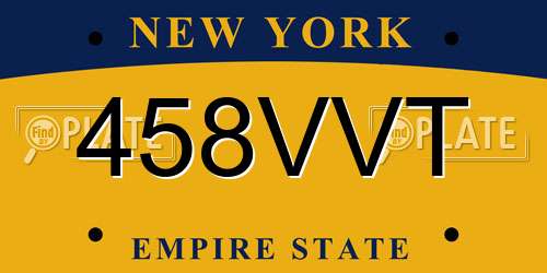 458VVT New York License Plate