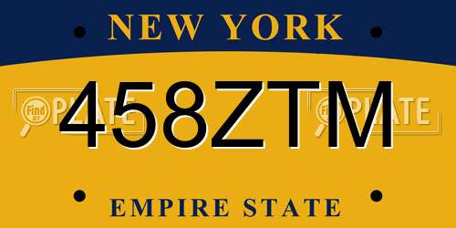 458ZTM New York License Plate