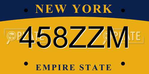 458ZZM New York License Plate