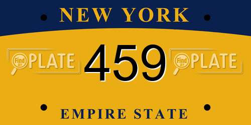 459 New York License Plate