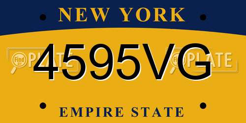 4595VG New York License Plate