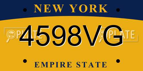 4598VG New York License Plate