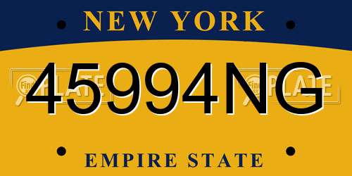 45994NG New York License Plate