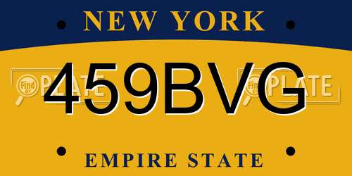 459BVG New York License Plate