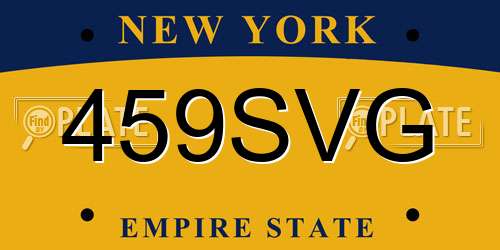 459SVG New York License Plate