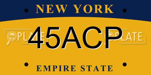 45ACP New York License Plate