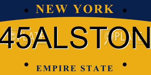 45ALSTON New York License Plate