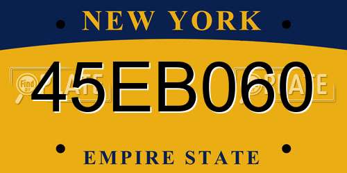 45EB060 New York License Plate