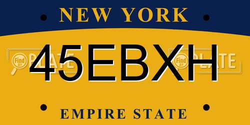 45EBXH New York License Plate
