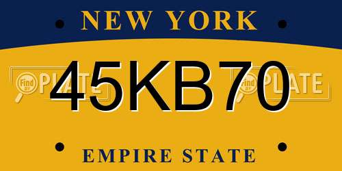 45KB70 New York License Plate