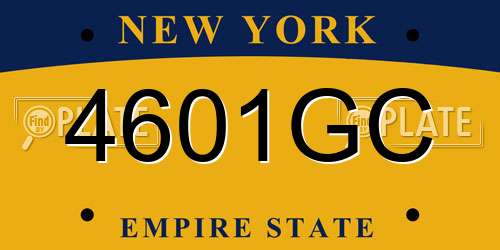 4601GC New York License Plate