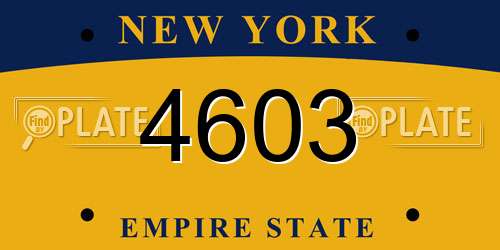 4603 New York License Plate