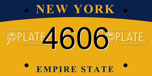 4606 New York License Plate
