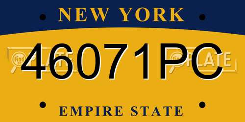 46071PC New York License Plate