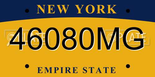 46080MG New York License Plate