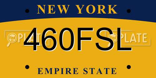 460FSL New York License Plate