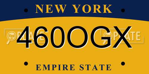 460OGX New York License Plate