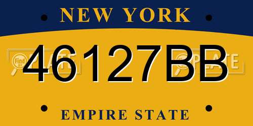 46127BB New York License Plate