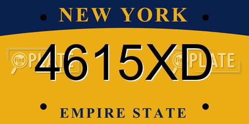 4615XD New York License Plate