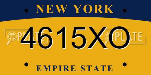 4615XO New York License Plate