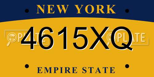 4615XQ New York License Plate