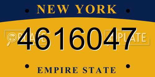 4616047 New York License Plate