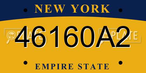 46160A2 New York License Plate