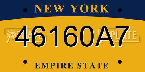 46160A7 New York License Plate
