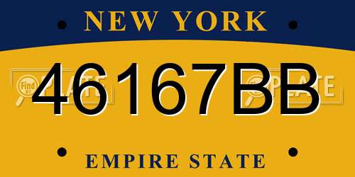 46167BB New York License Plate